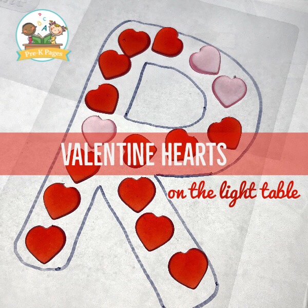 Valentine Heart Letters on the Light Table
