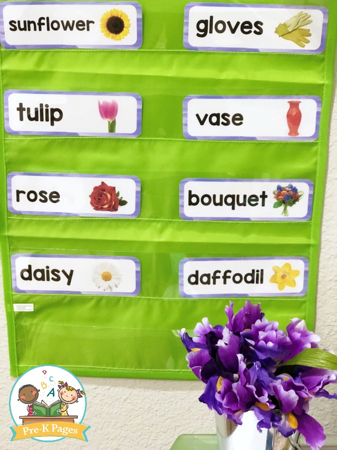 Flower Shop Printable Word Cards for Dramatic Play
