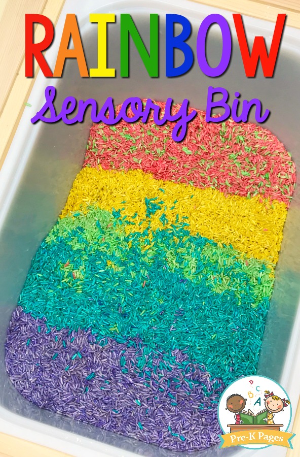 How to Make a Rainbow Rice Sensory Bin for Preschool