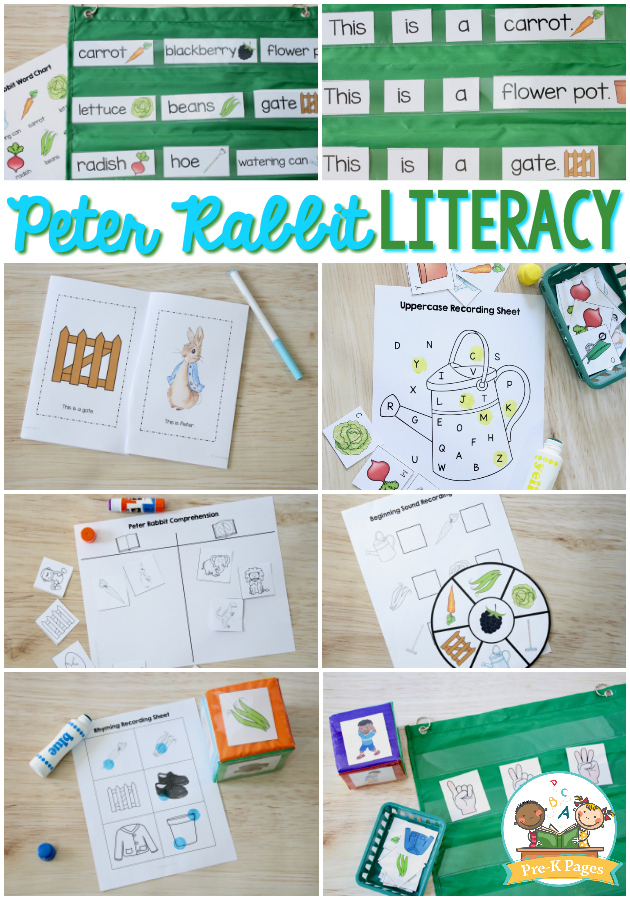 peter rabbit activities for preschool pre k pages