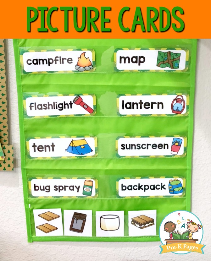 Printable Picture Cards for Camping Theme