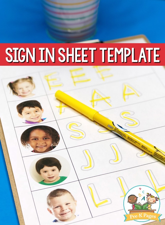 Free Daily Sign In Sheet for Preschool - Pre-K Pages