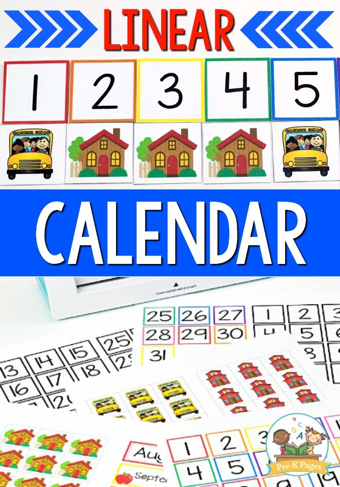 How to Make and Use a Linear Calendar in Preschool Pre K Pages