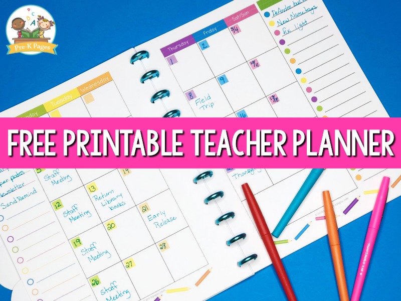 Teacher Planner for Preschool Free Printable PreK Pages