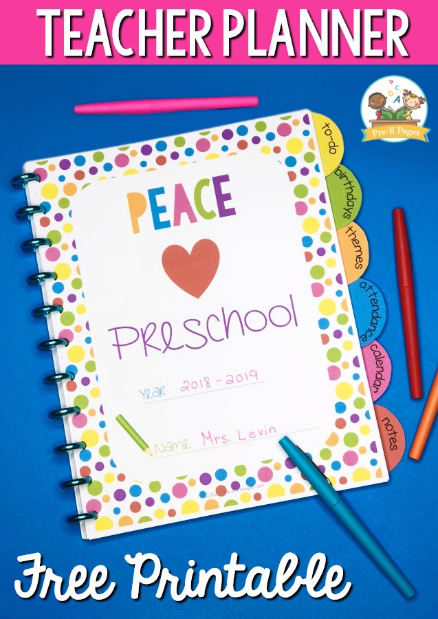 Teacher Planner for Preschool Free Printable - Pre-K Pages