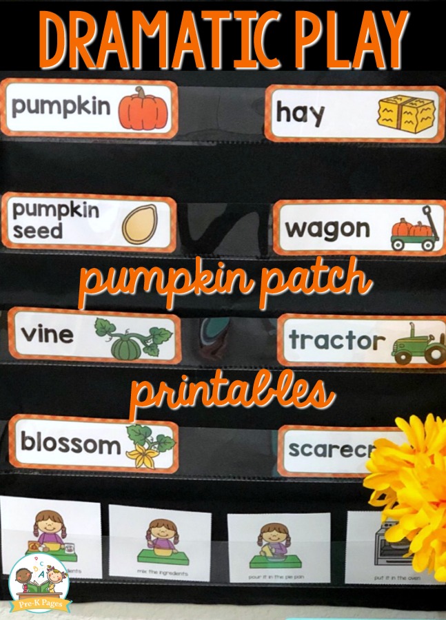 Dramatic Play Pumpkin Patch Word Cards