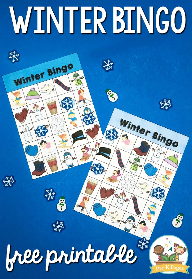 Winter Bingo Printable for Preschool and Pre K Pre K Pages