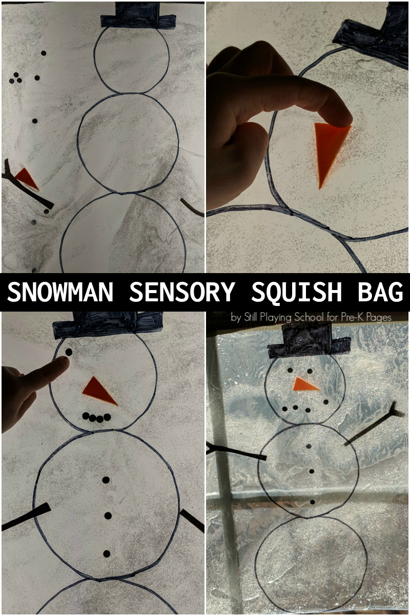 snowman sensory bag preschool