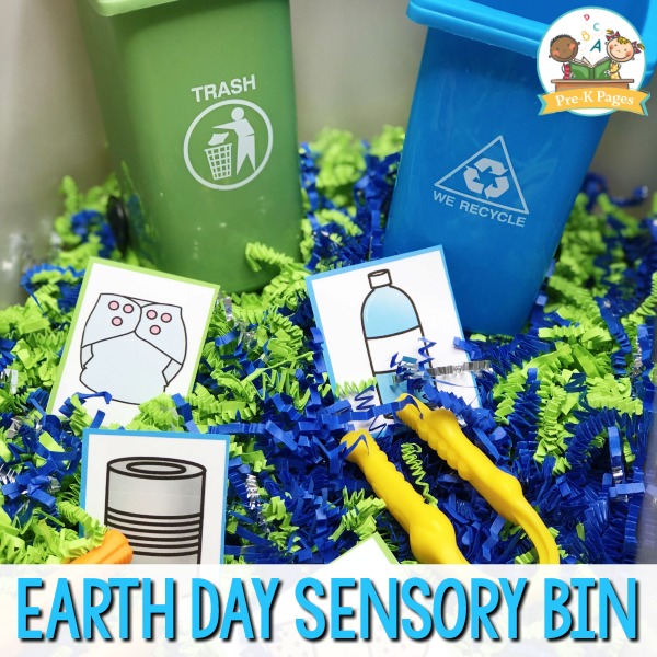 Earth Day Recycling Sensory Bin for Preschool - Pre-K Pages