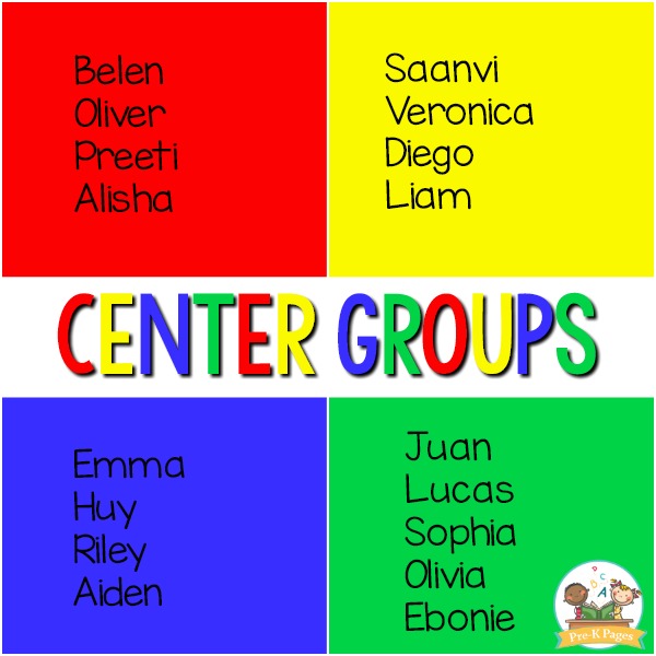 Center Rotation Chart For Preschool