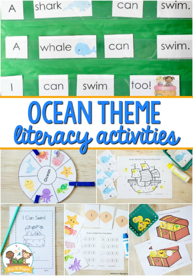 Preschool Ocean Theme Literacy Activities Pre K Pages