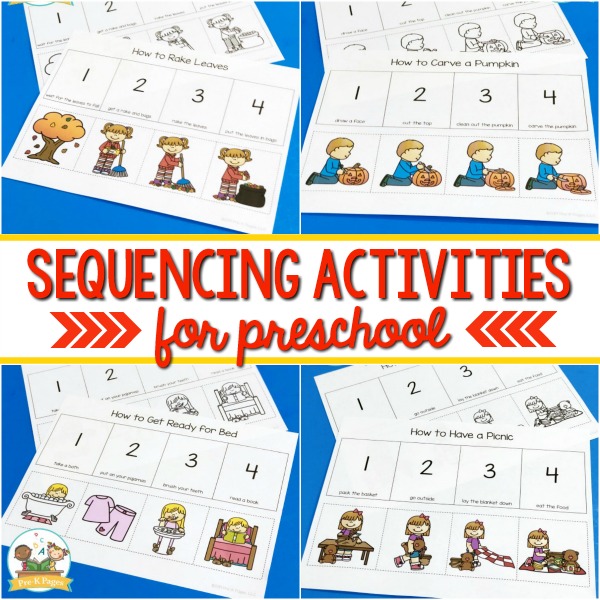 sequencing activities for preschoolers pre k pages