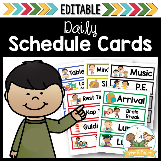 Editable Picture Schedule Cards - Pre-K Pages