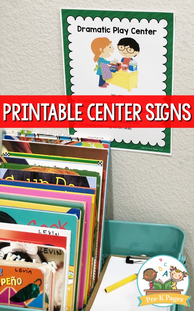 Editable Center Signs for Preschool PreK and Kindergarten