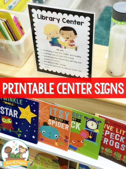 Editable Center Signs for Preschool Pre-K and Kindergarten