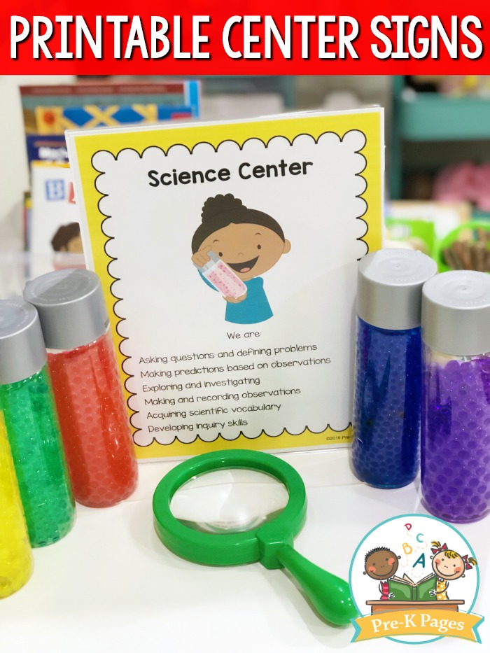 Editable Center Signs for Preschool Pre-K and Kindergarten