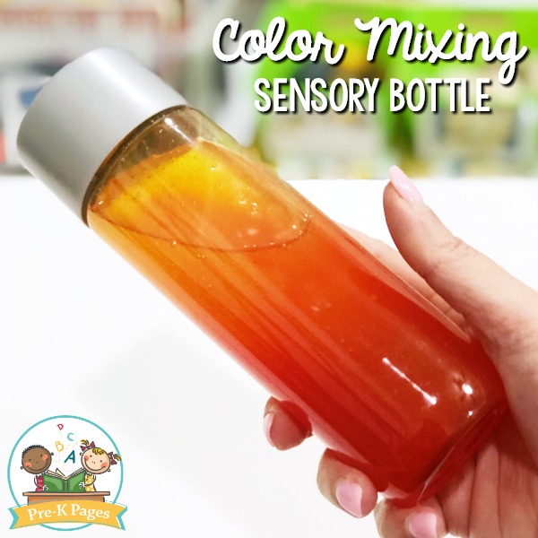 Color Mixing Sensory Bottle with Oil'