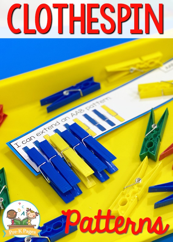 Clothespin Pattern Activity for Preschool