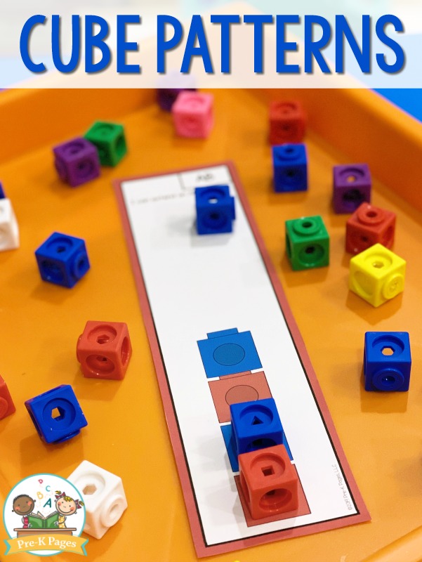 Cube Patterning Cards for Preschool