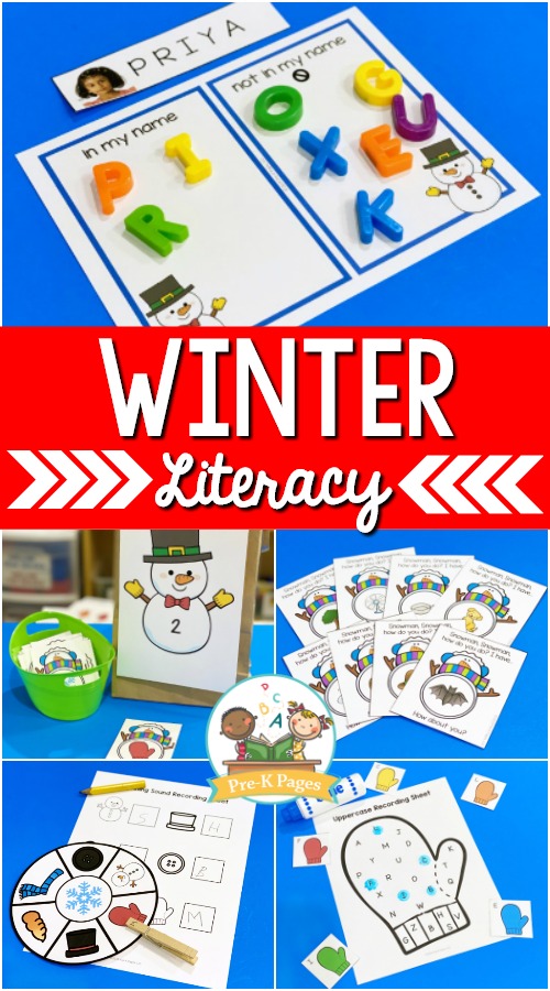 Winter Printables Literacy Math Science Word