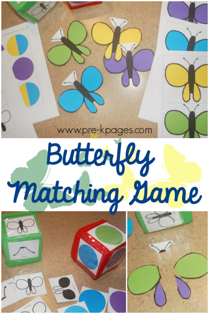 Butterfly Matching Game for Preschoolers PreK Pages
