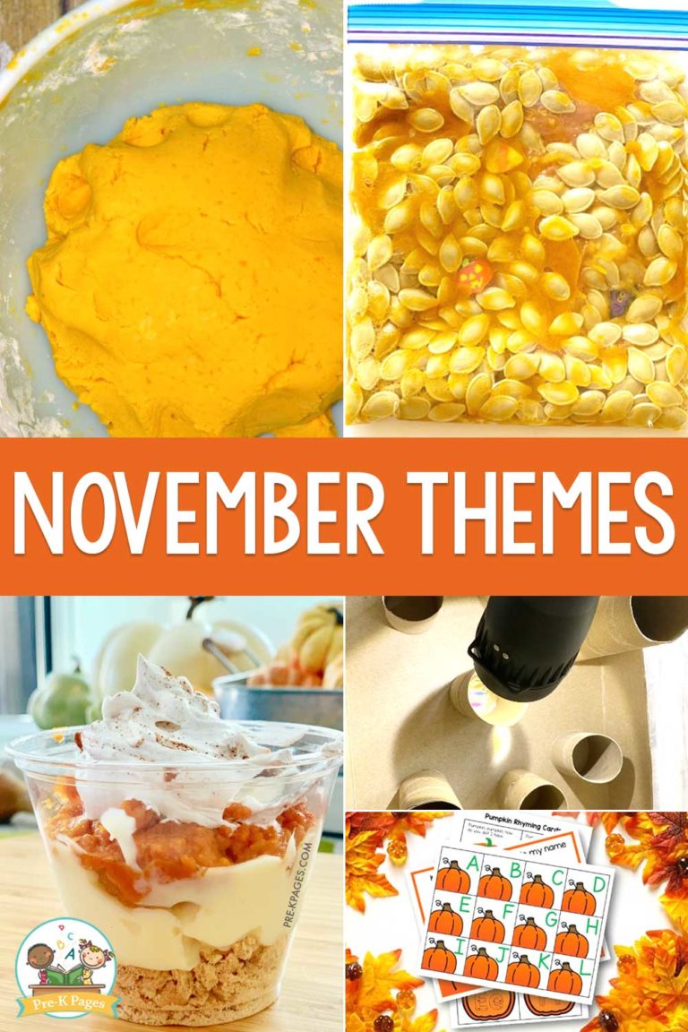 November preschool themes pre k pages