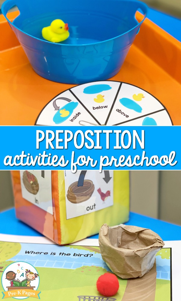 positional words activities for preschoolers pre k pages