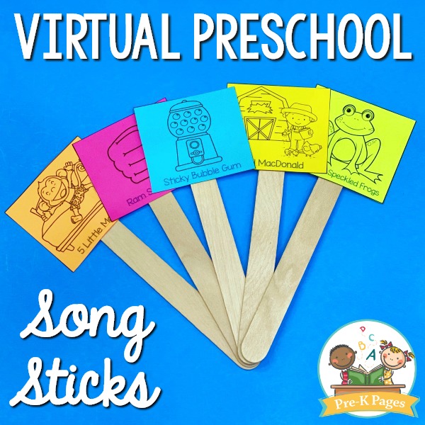 Virtual Preschool Song Sticks