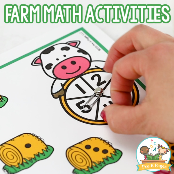 Farm Math Activity Spinner Game