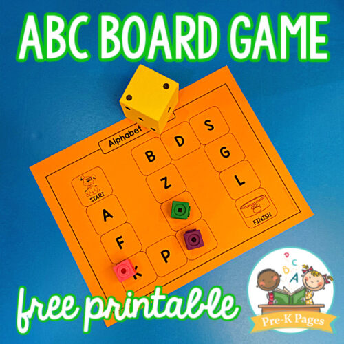 alphabet letter board game printable pre k pages
