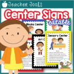 Editable Center Signs for Preschool
