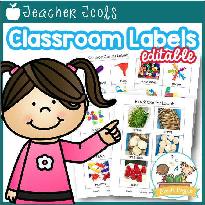 editable center labels pre k pages