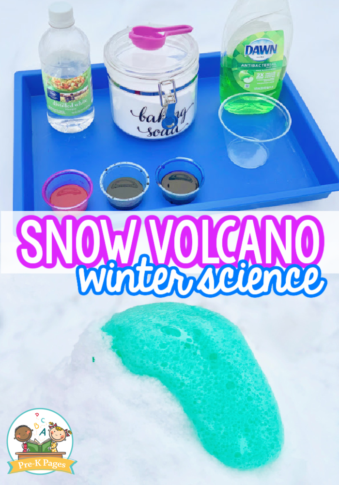 Snow Volcano Winter Science Activity for Kids