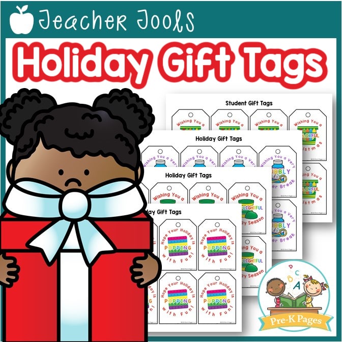 Printable Holiday Gift tags for Student Gifts