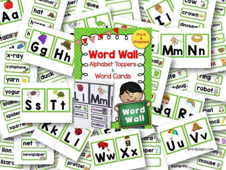 Printable Word Wall Kit for Pre-K and Kindergarten