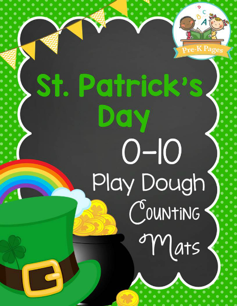 St. Patrick's Day Play Dough Counting Mats