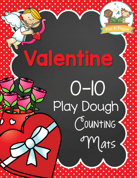 Valentine Play Dough Counting Mats Pre K Pages