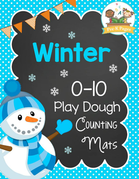 Winter Play Dough Counting Mats