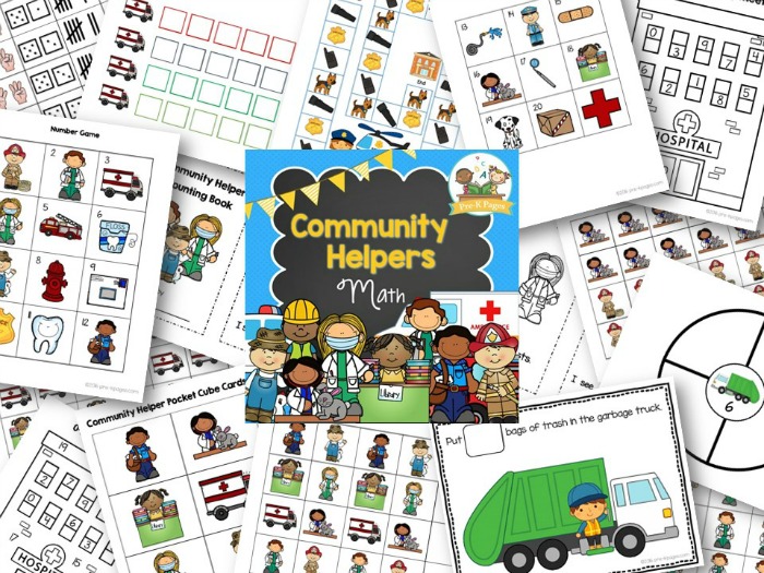 Community Helper Math - Pre-K Pages