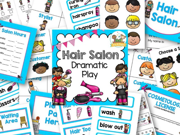 Hair Salon Dramatic Play Printables PreK Pages