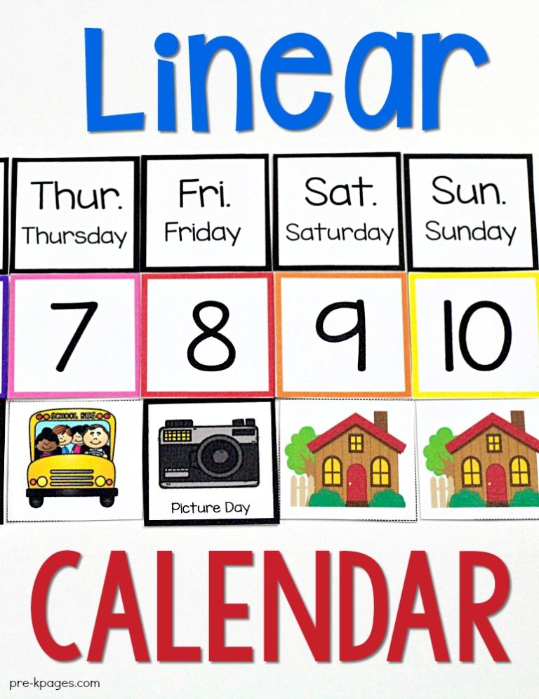 Linear Calendar Kit PreK Pages