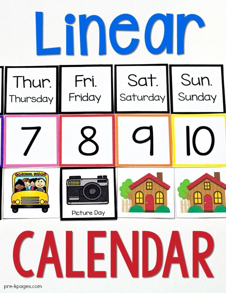 Linear Calendar Kit Pre K Pages Linear Calendar Kit Pre K Pages