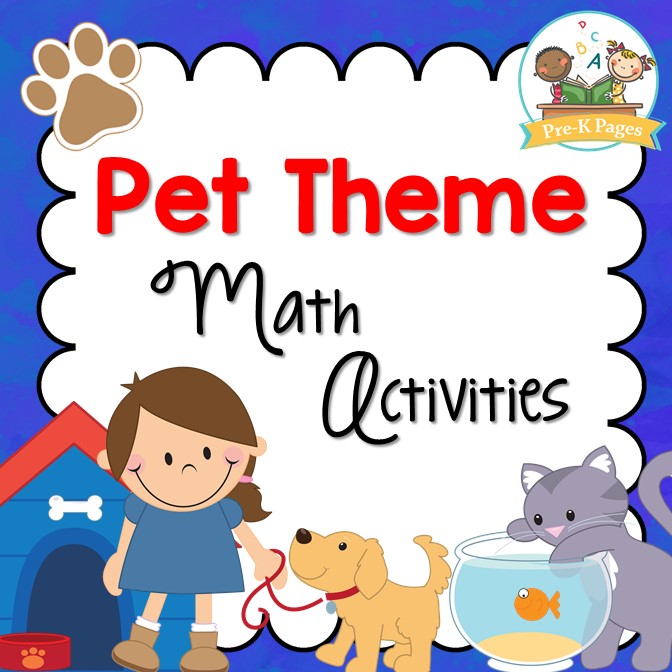 pet theme math activities pre k pages