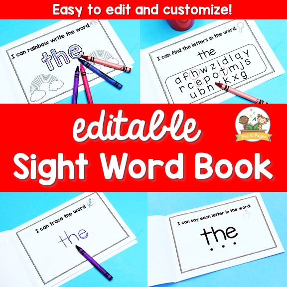 free printable sight word folders for kindergarten