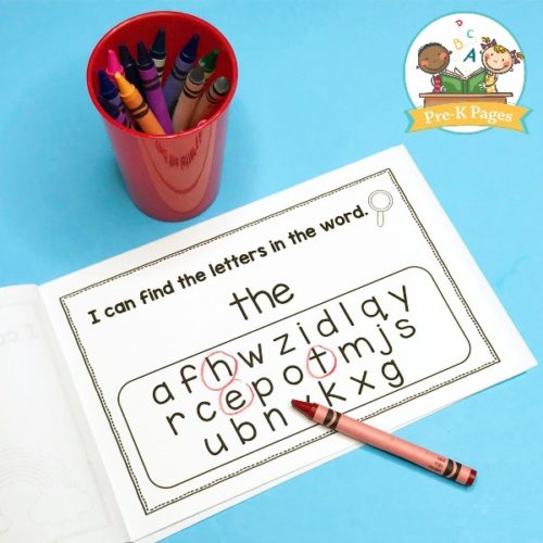 Printable sight word books for preschool and kindergarten students