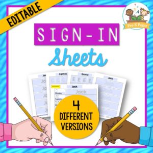 Free Daily Sign In Sheet for Preschool - Pre-K Pages