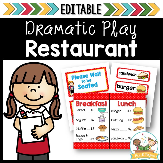 Restaurant Dramatic Play Kit Pre K Pages
