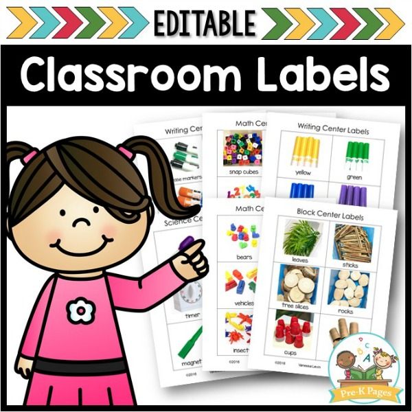 Editable Center Labels - Pre-K Pages