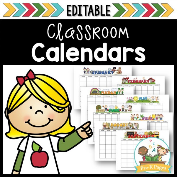 Classroom Calendars - Pre-K Pages