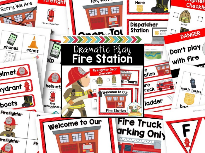 Fire Station Dramatic Play Printables Free